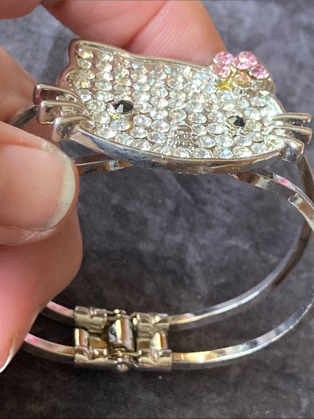 Hello Kitty Rhinestone Bangle Bracelet - Picture 3 of 4